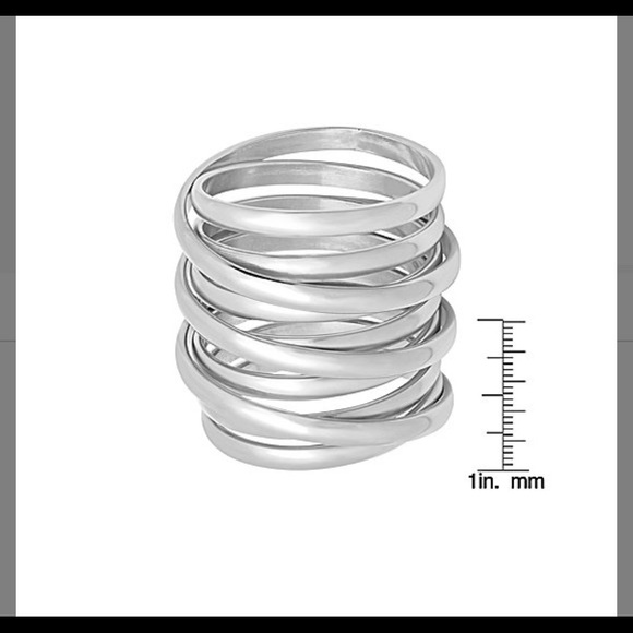 Stainless Steel Layered Wrap Ring - Picture 5 of 6